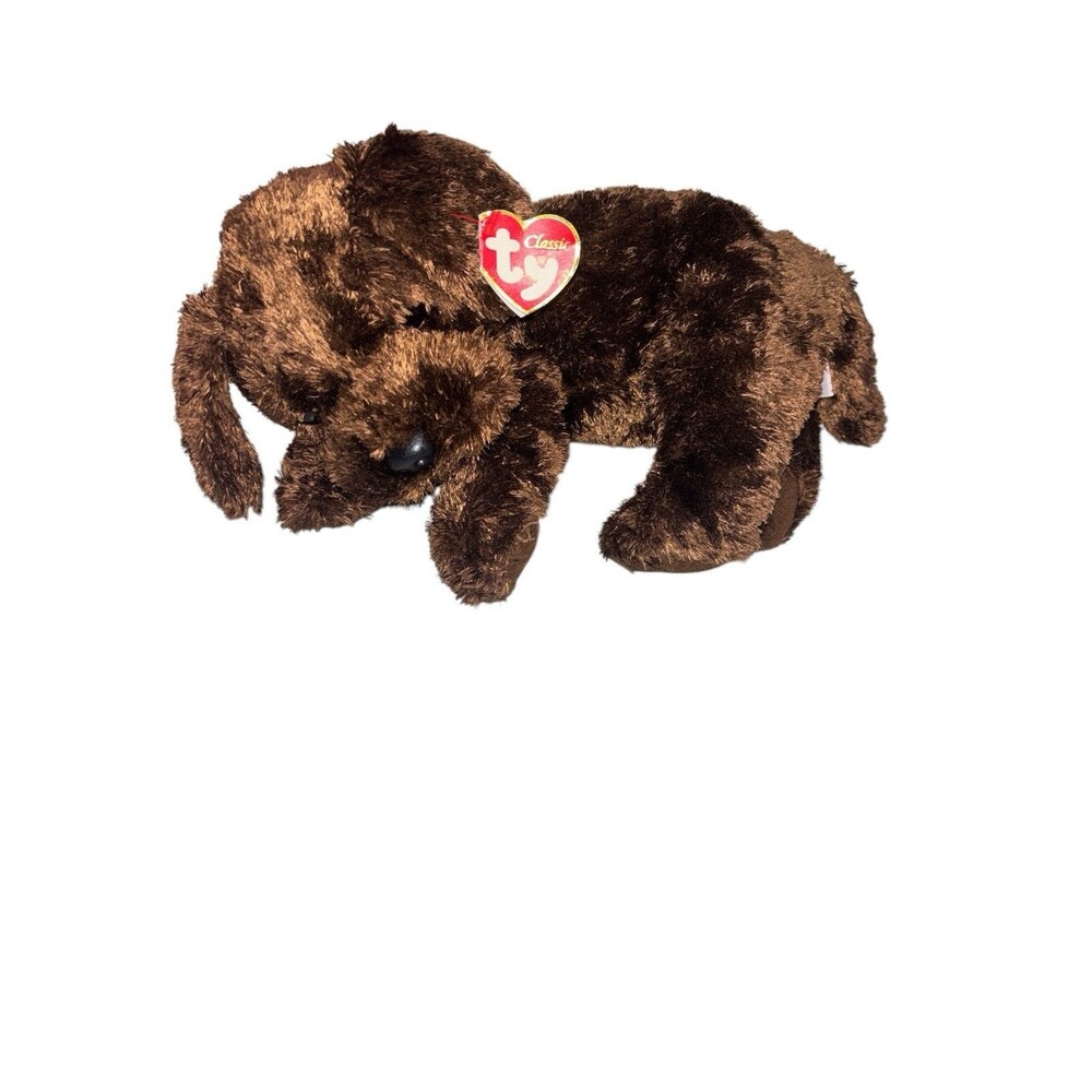 Vintage 2001 Ty Classic Nuzzle Beanie Baby Chocolate Lab 11" Plush 100% Tysilk